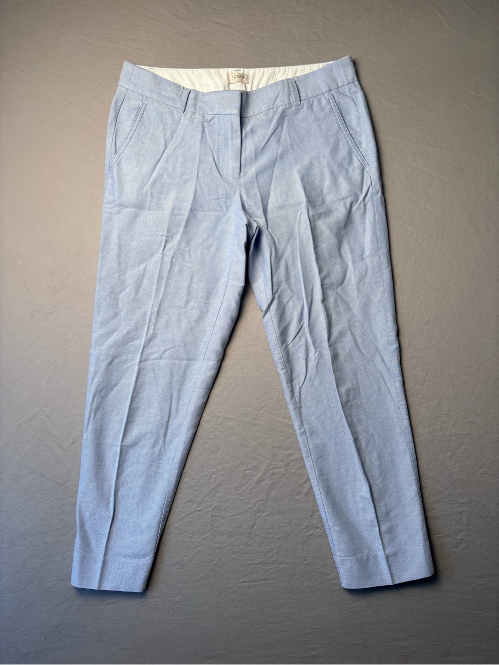 J. Crew Women's Light Blue Straight-Leg Tailored Pants